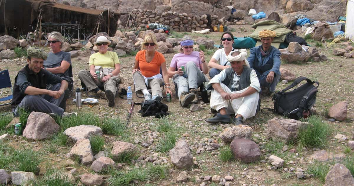 meeting the local villagers in Morocco