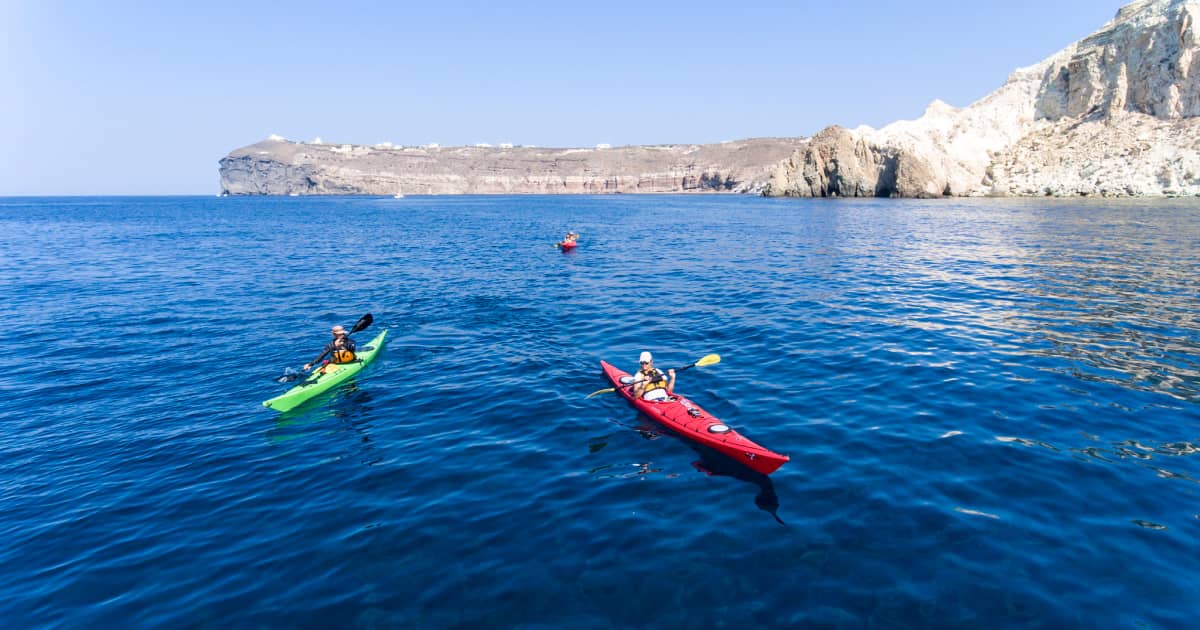 kayaking in the sea