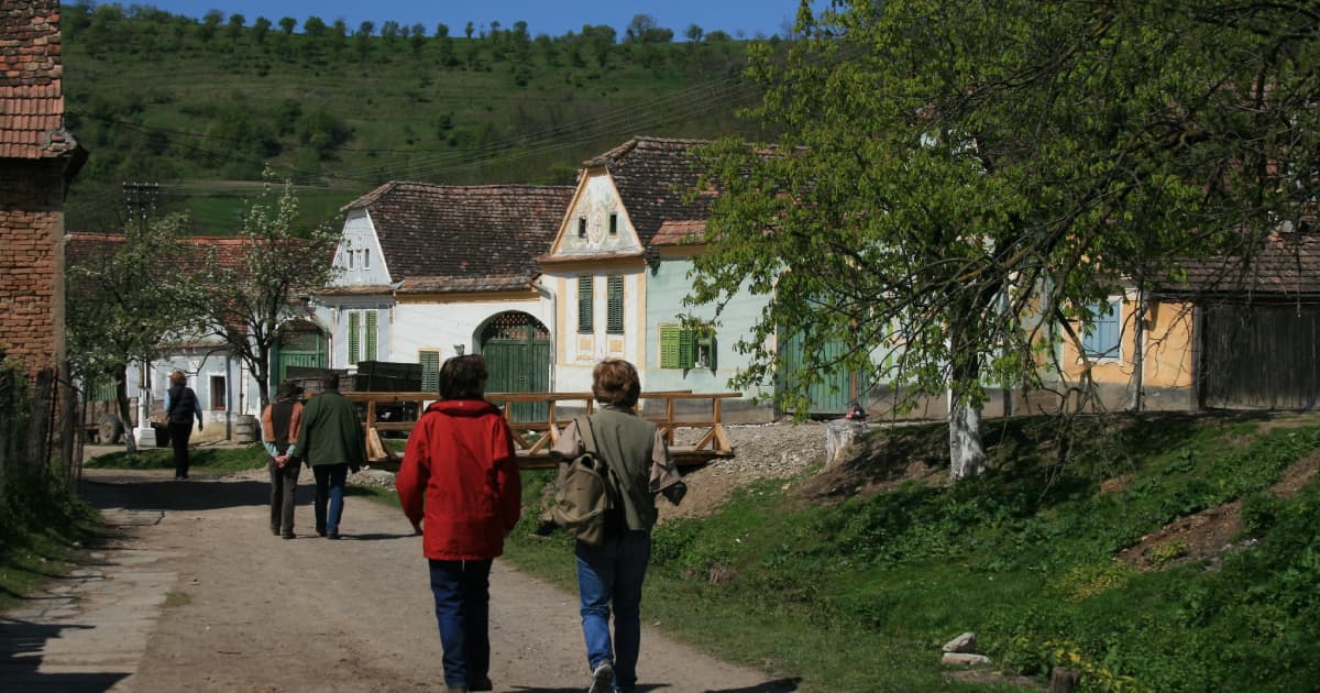 Walking through a small village