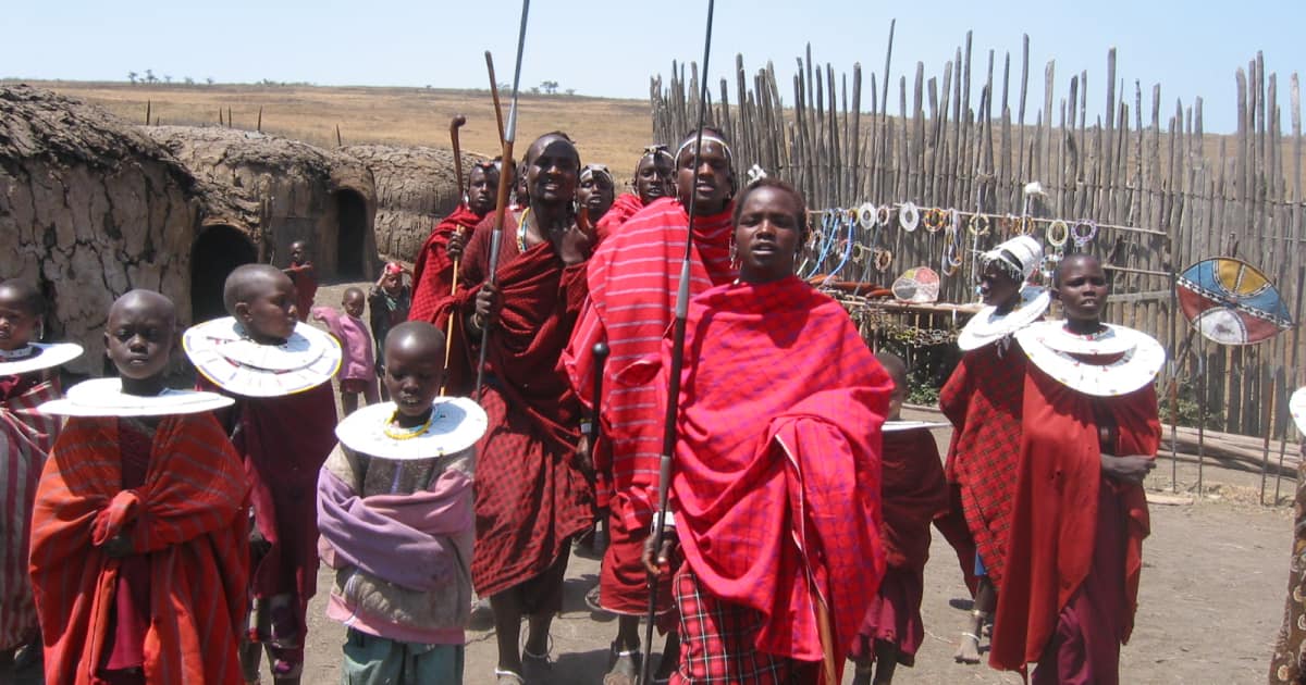 A group of African villagers