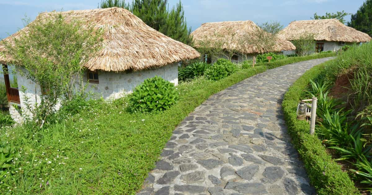 Thatch Huts in a small village