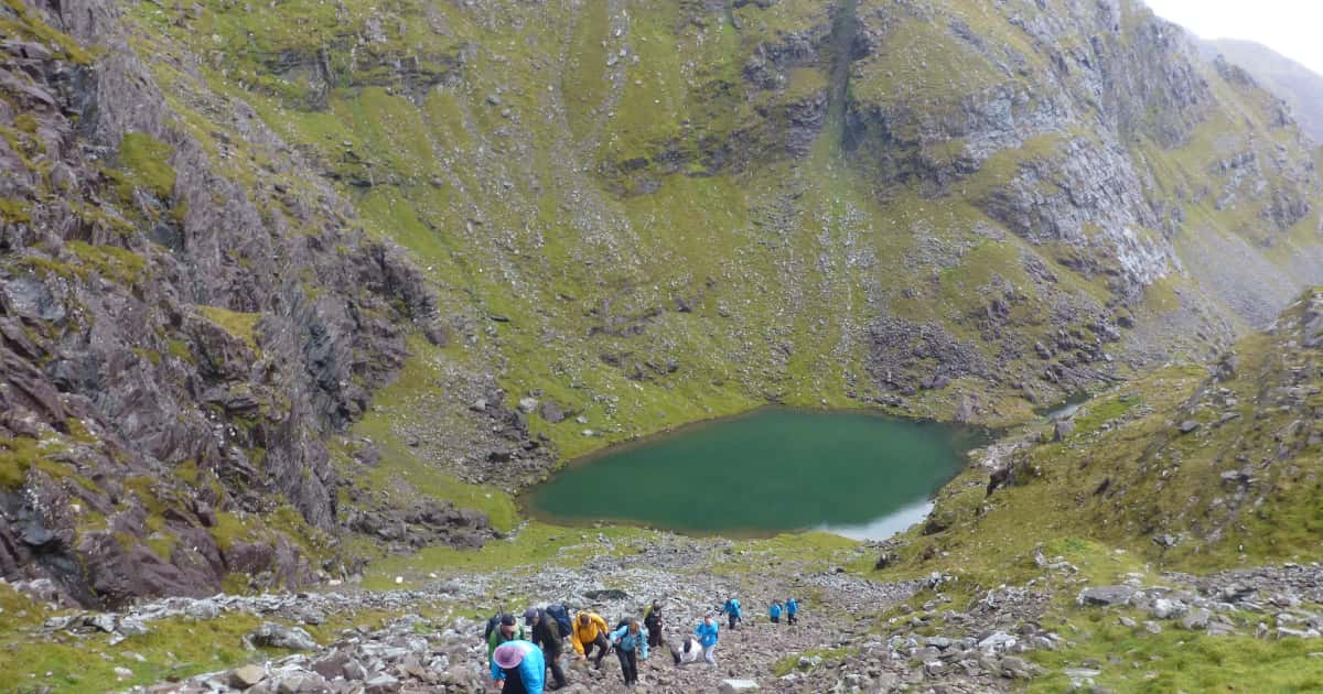 Hiking Irish mountain