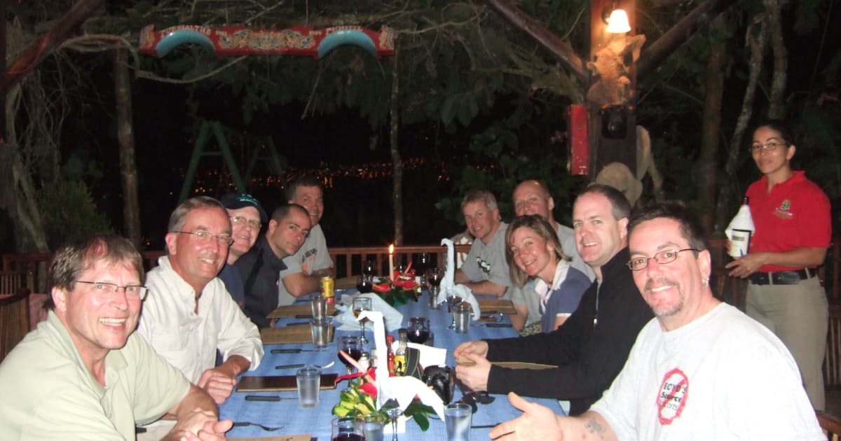 Group dining in Costa Rica