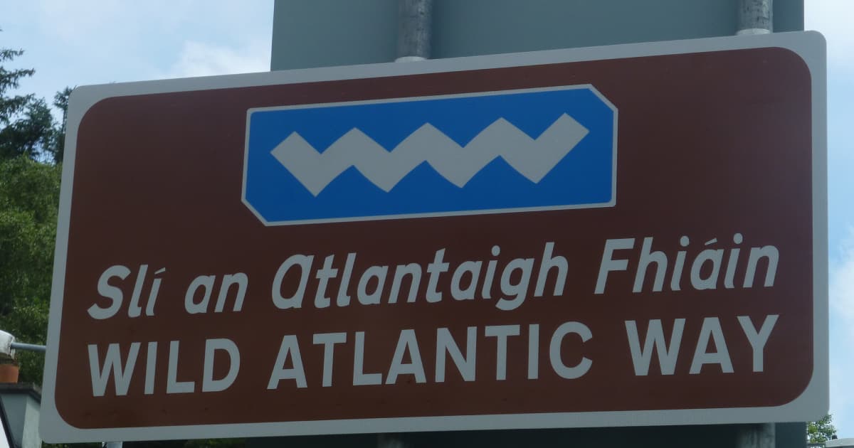 Wild atlantic way sign in Ireland