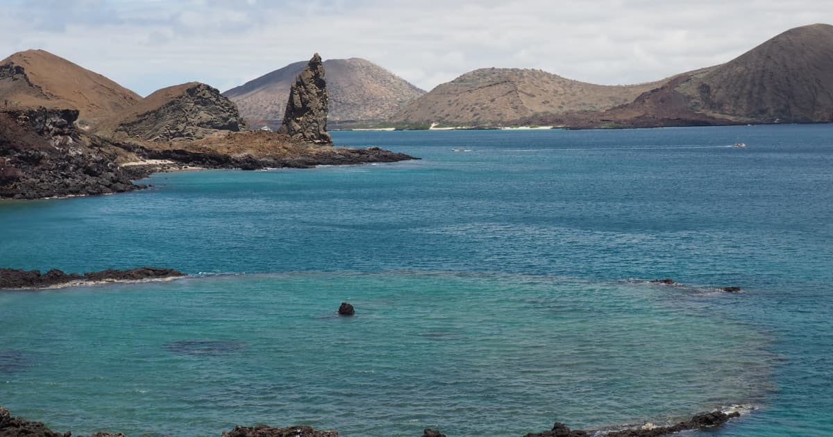 Galapagos islands and sea view