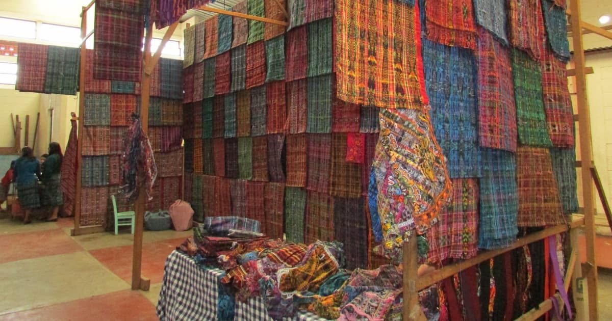 fabric collection at a market