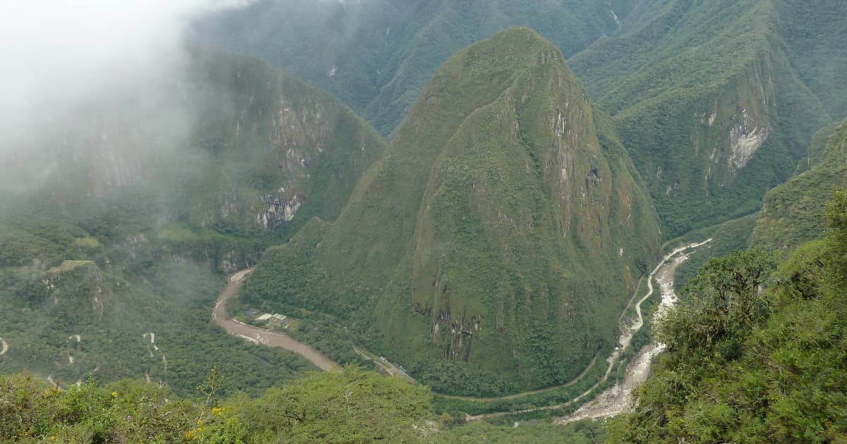 Lares Trek view from bottom of a mountain