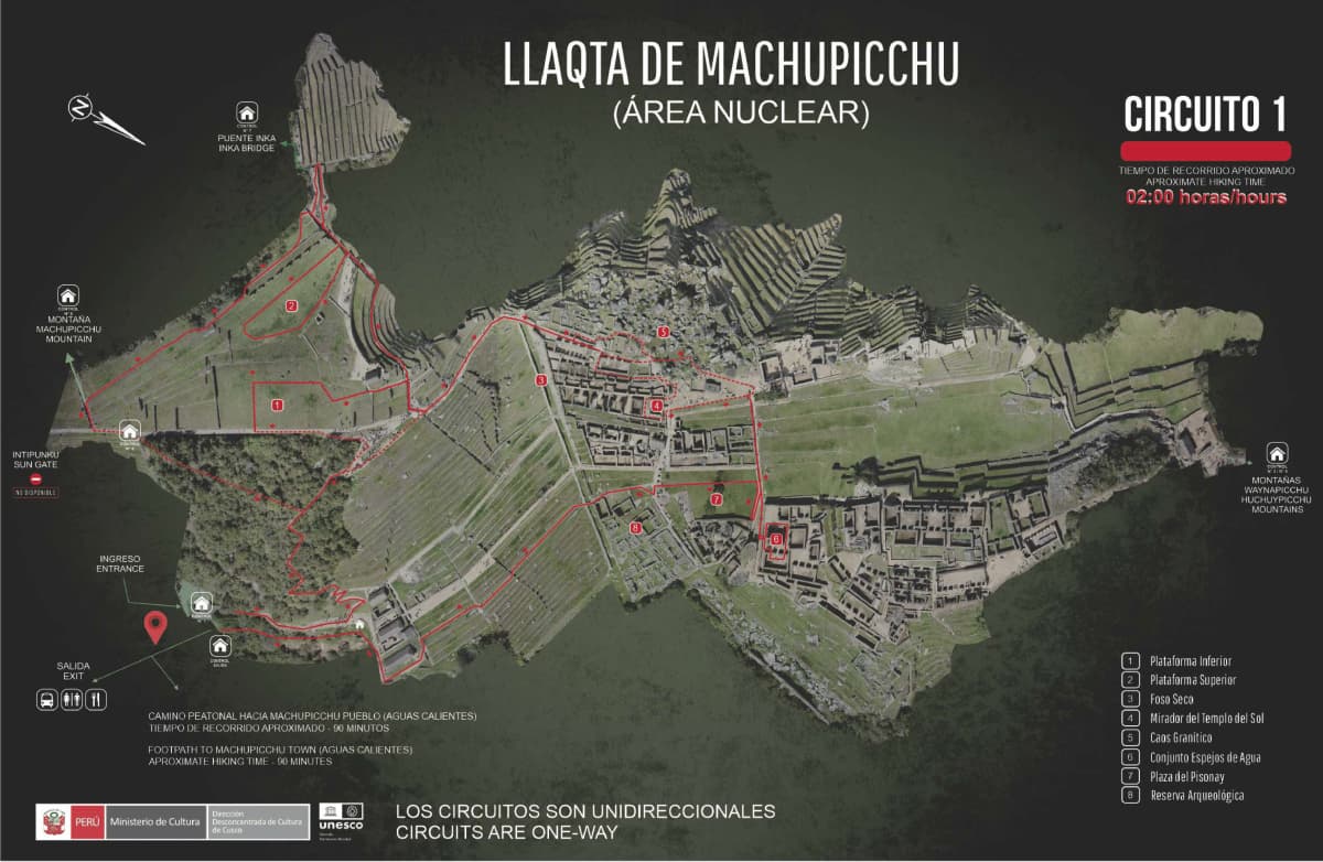 Machu Picchu Circuit 1 Map
