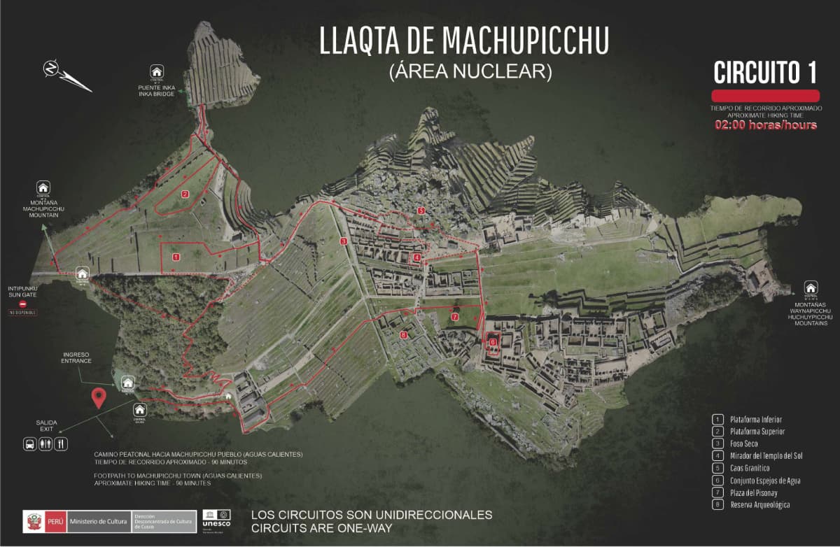 Machu Picchu Circuit 1 Map
