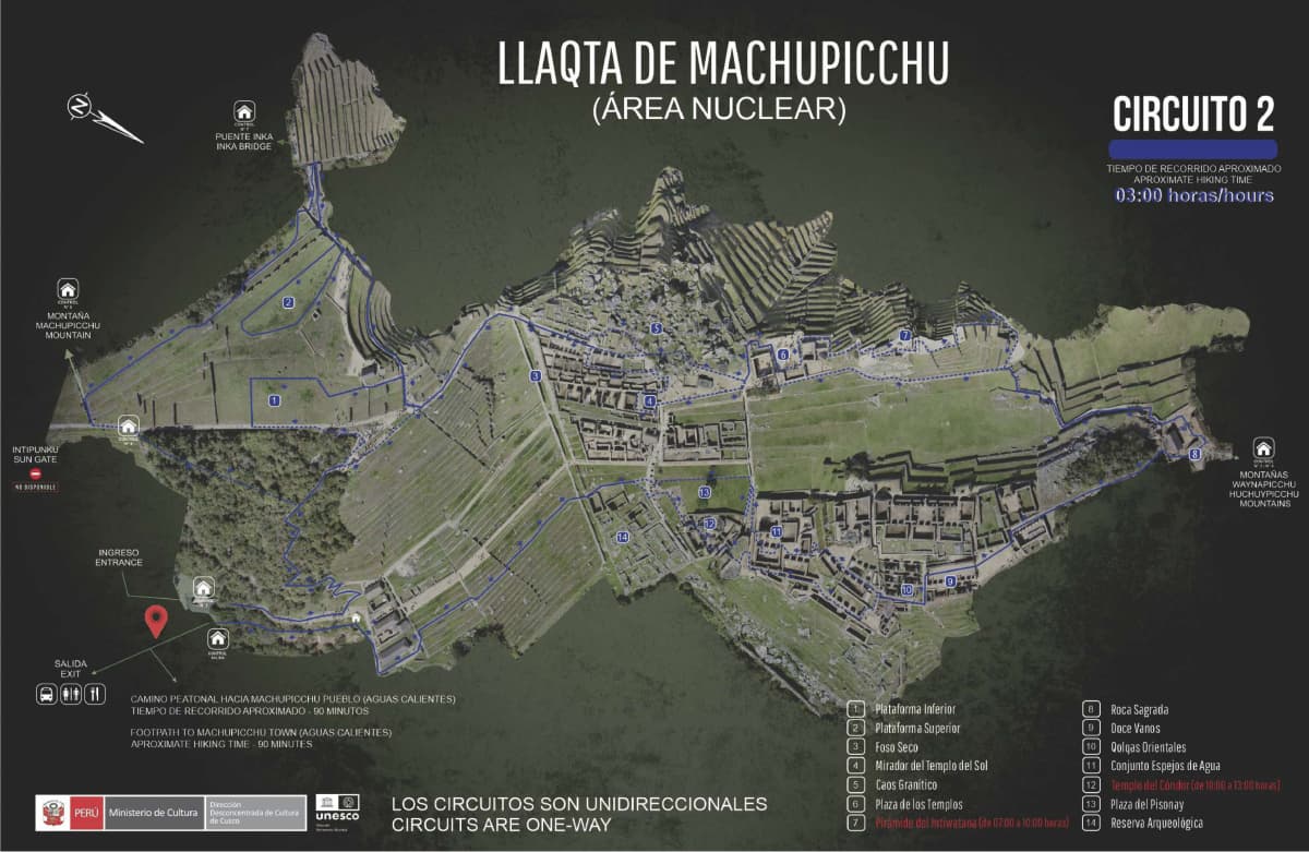 Machu Picchu Circuit 2 Map