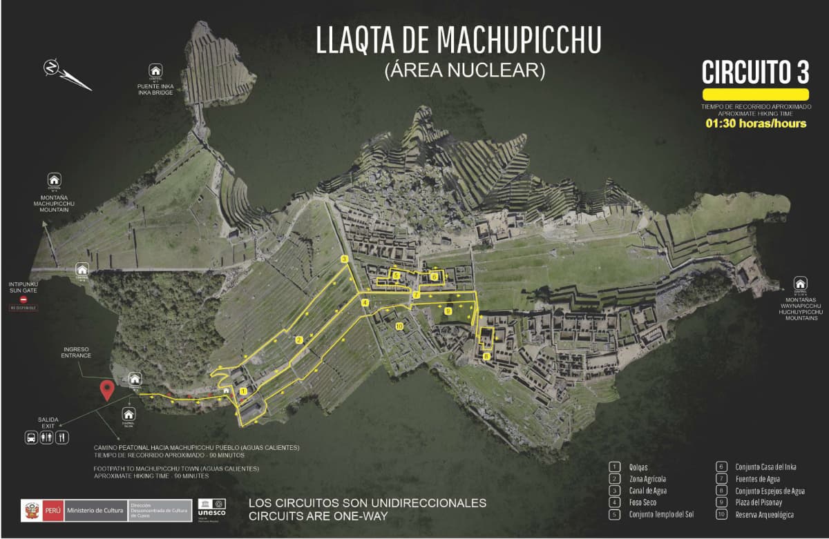 Machu Picchu Circuit 3 Map
