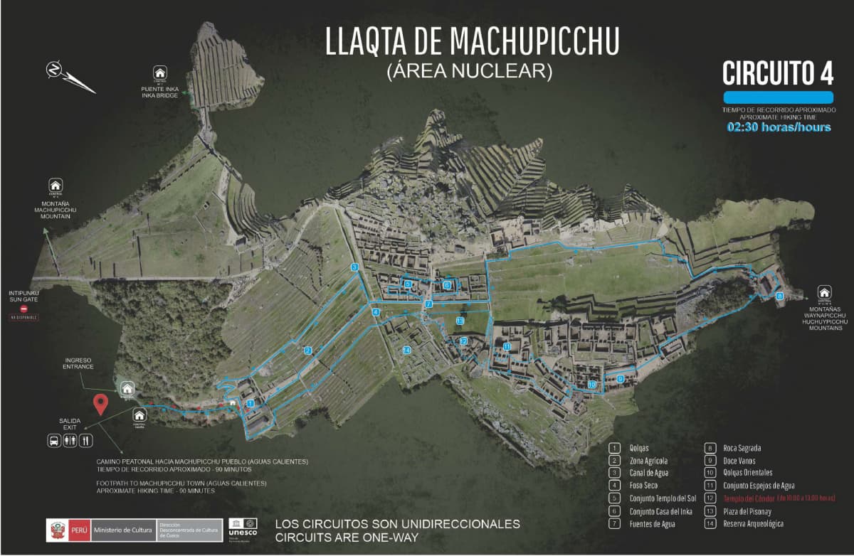 Machu Picchu Circuit 4 Map
