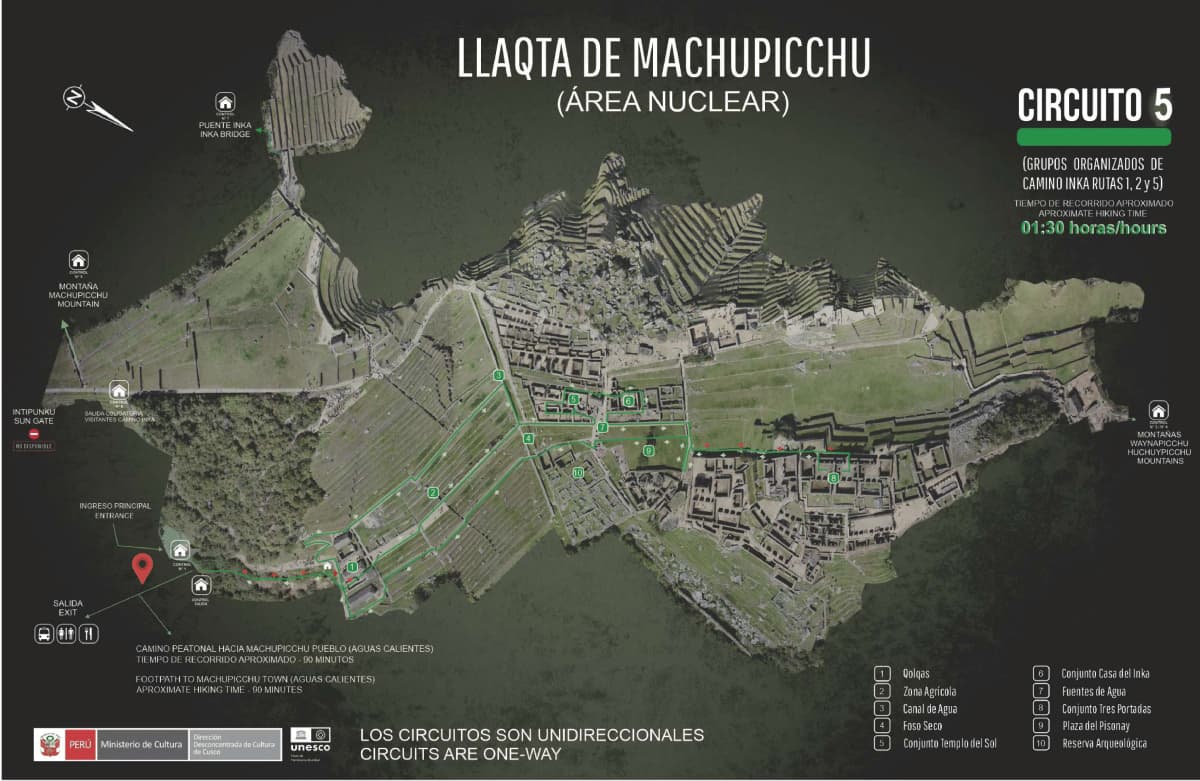 Machu Picchu Circuit 5 Map