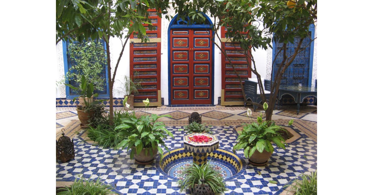 outdoor area of a Moroccan palace