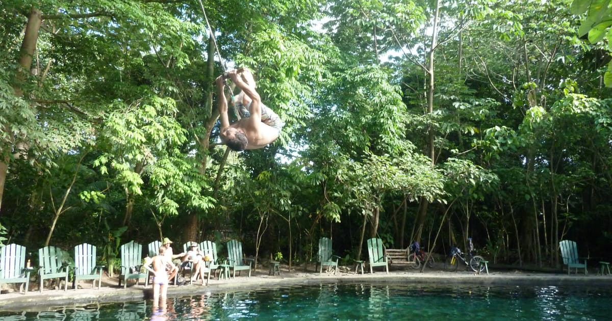 zip lining in a Nicaragua forest