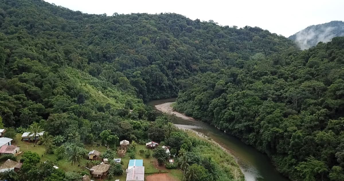 landscape from a hill view of a panama rural village