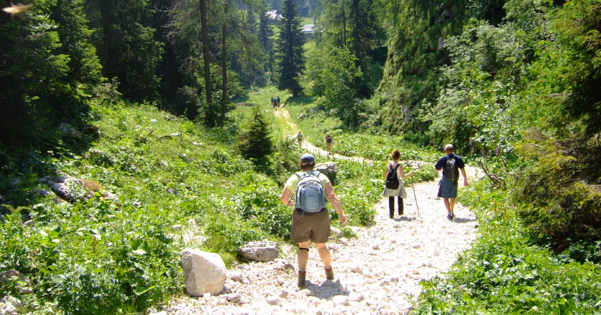 hiking trail on the julian alps in slovenia