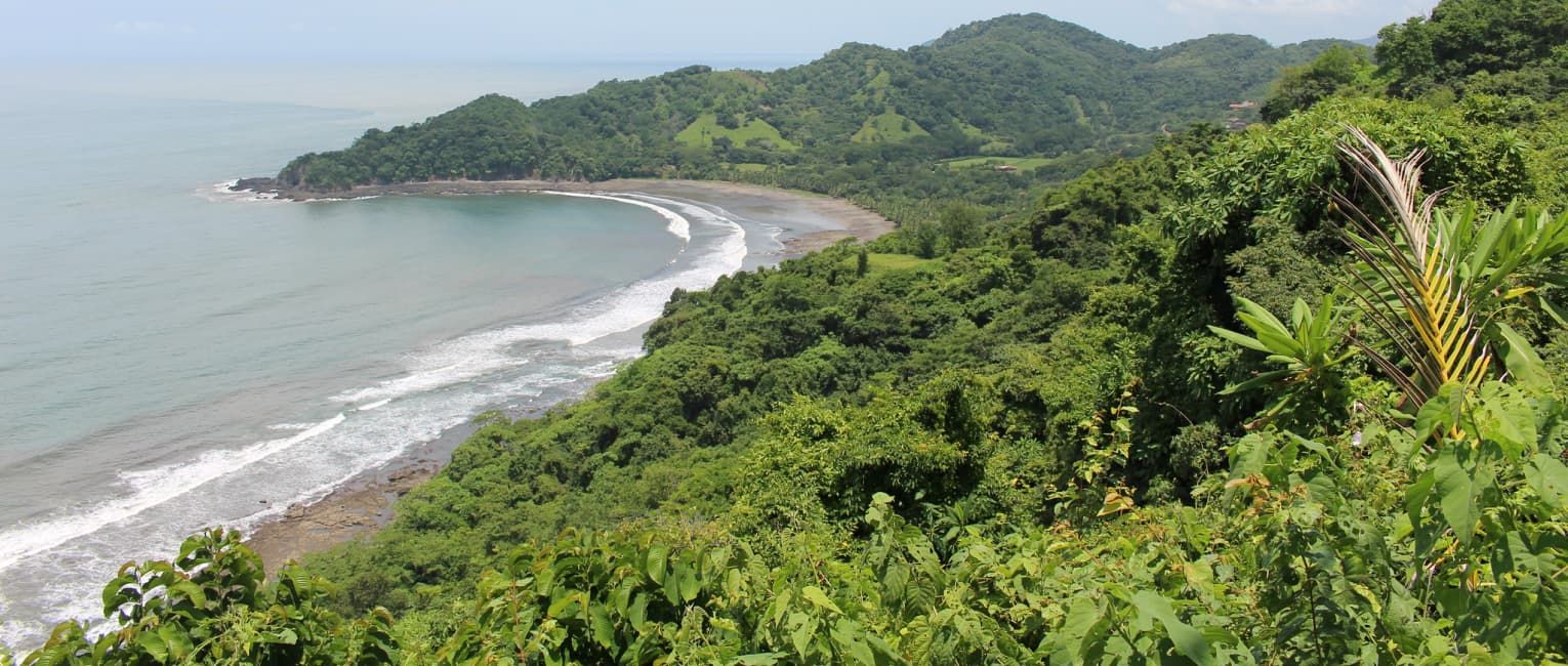 Costa rica coastal beach and rainforest