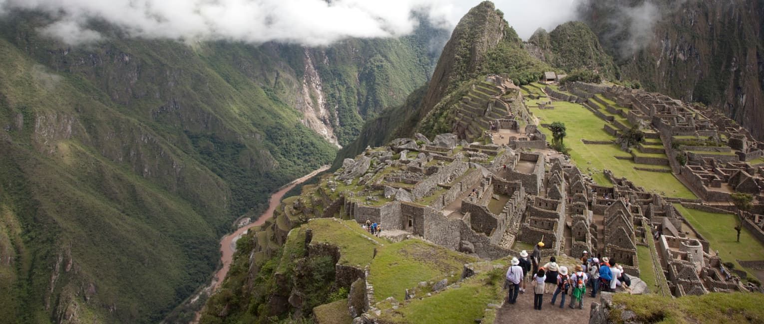 Aeriel view of the ruins at Machu Picchu