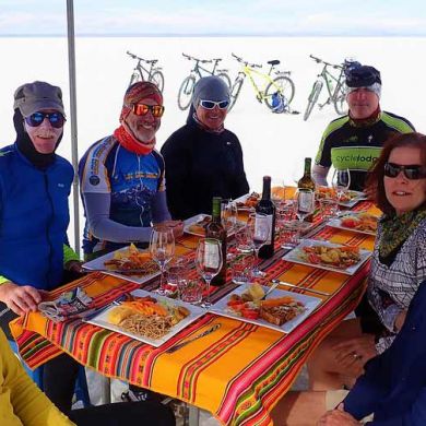 Picnic Lunch Bolivian Salt Flats