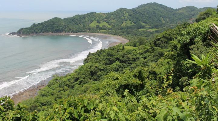 Costa rica coastal beach and rainforest