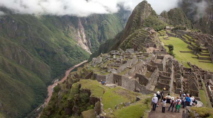 Aeriel view of the ruins at Machu Picchu