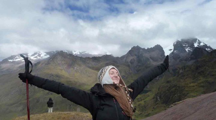 Tourist on Peru Hiking Trail