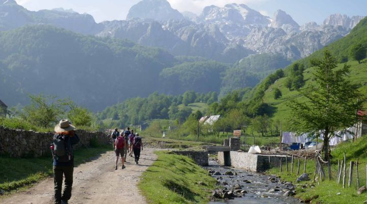 Hiking trail On the Albanian Alps