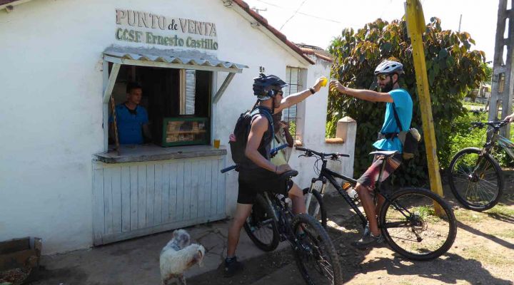 Biking through cuba village