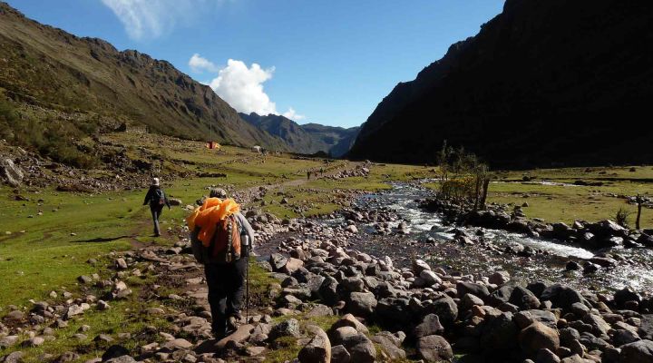 Travelers On Hiking Trail Peru