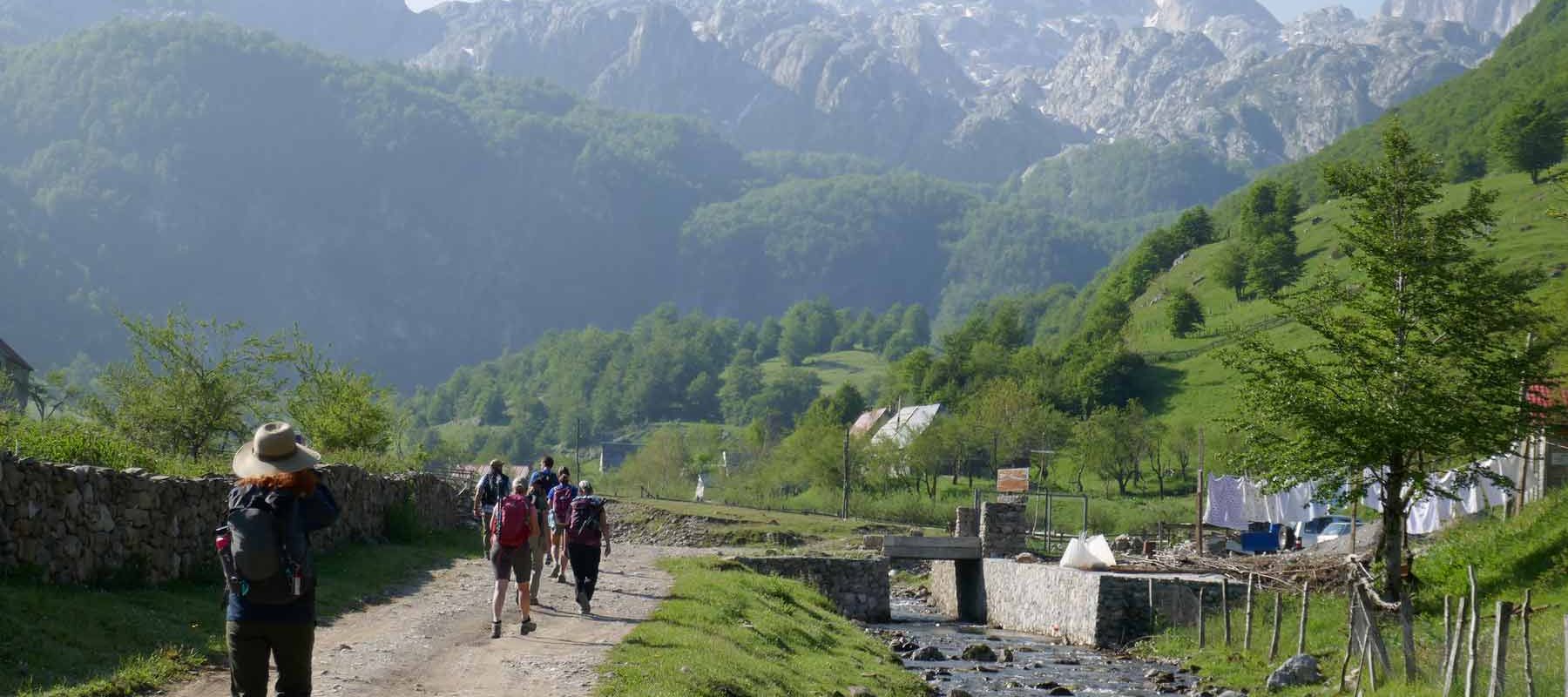 Hiking trail On the Albanian Alps