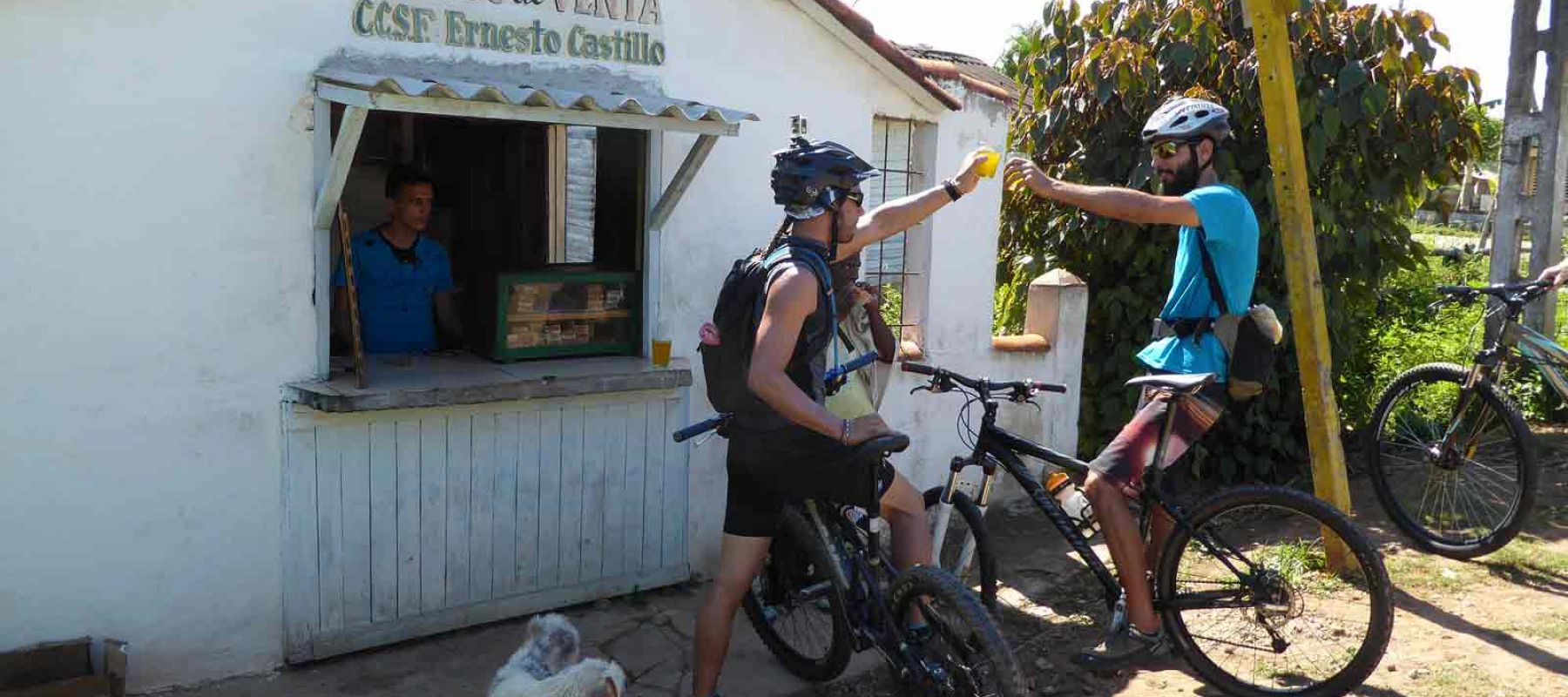 Biking through cuba village