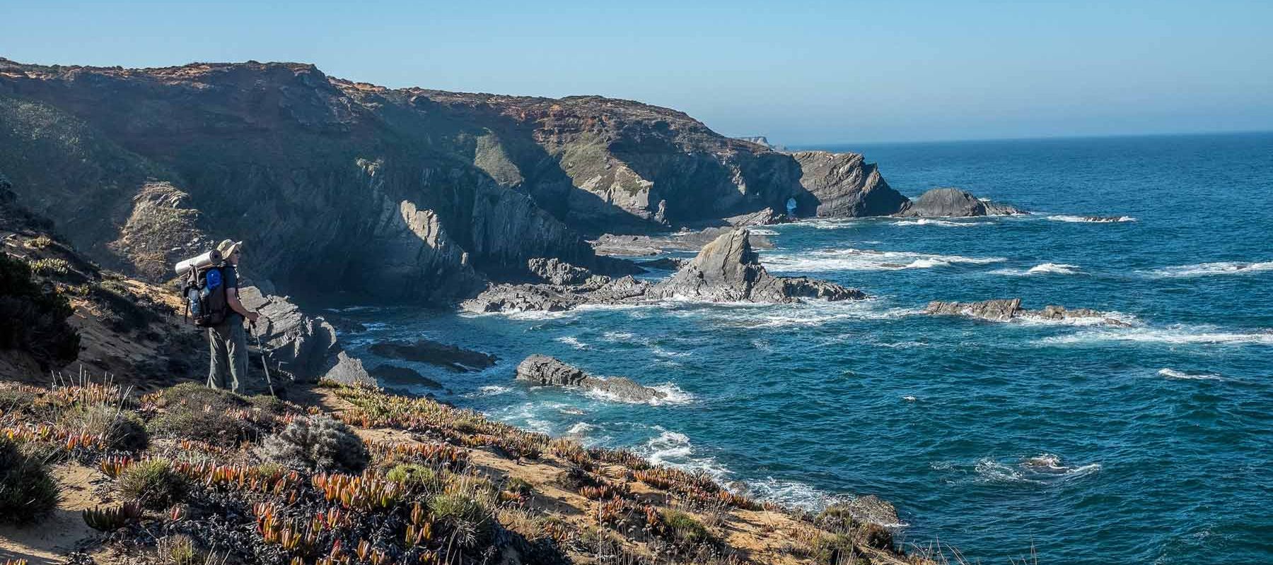 Portugal Coastal View of Sea and Hiking Trail