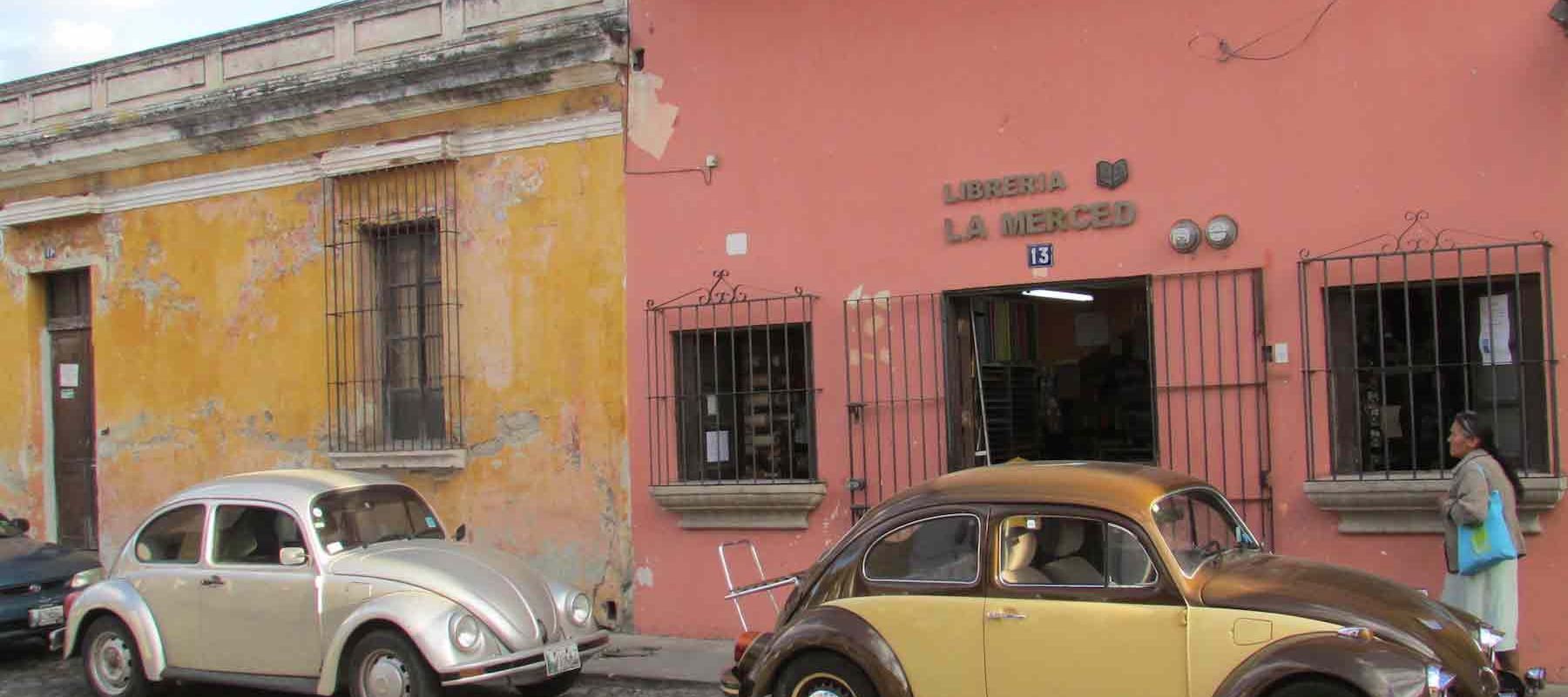 Guatemala Classic Cars parked Antigua City