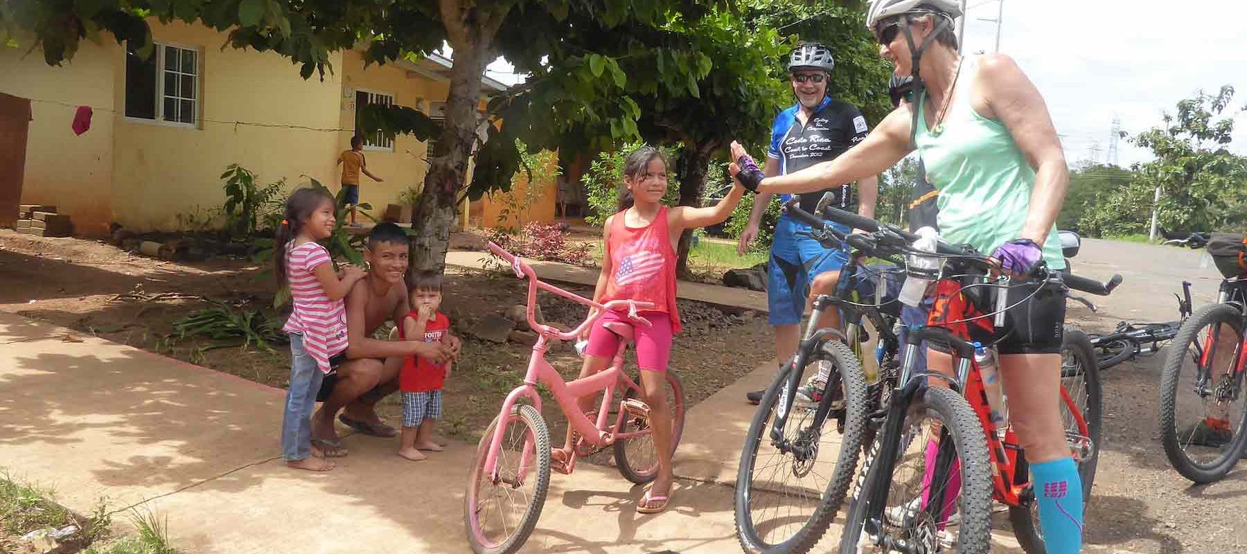 Biking through rural villages in Costa Rica