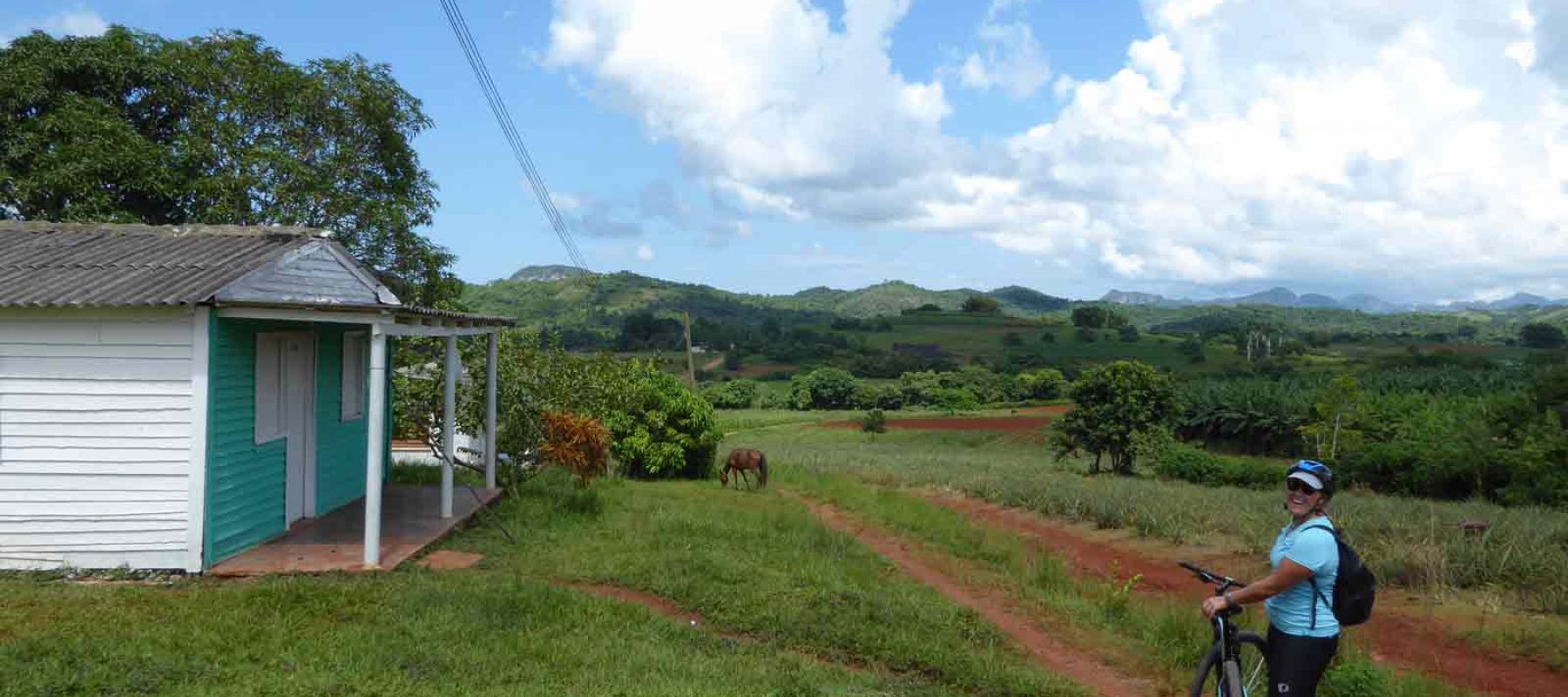 Biking through rural dirt roads in Cuba