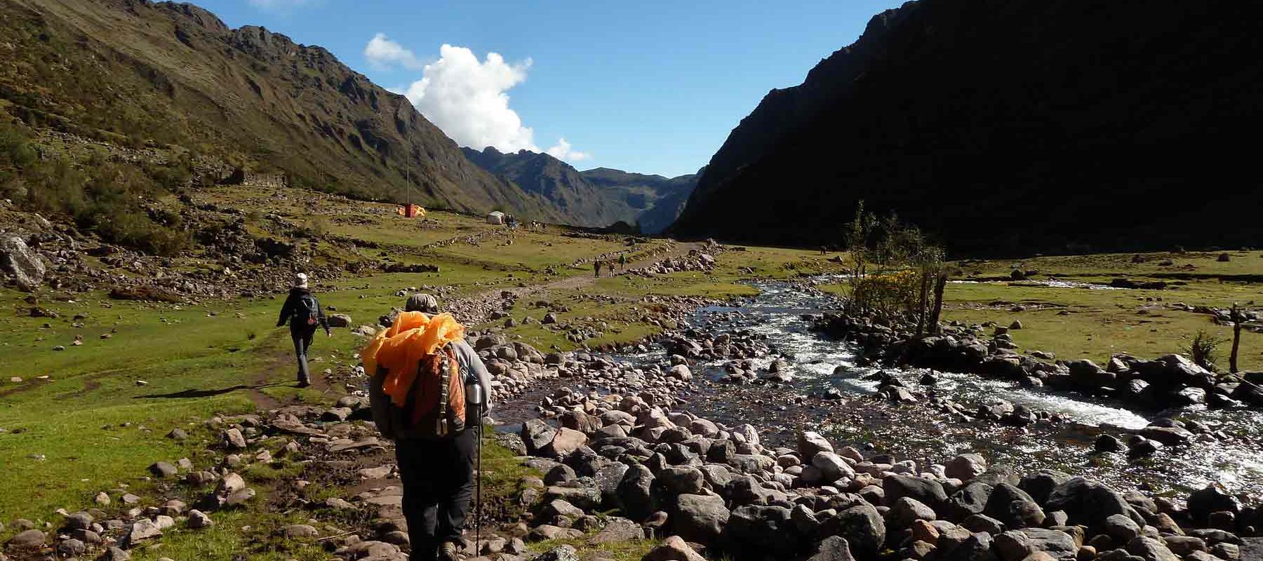 Travelers On Hiking Trail Peru